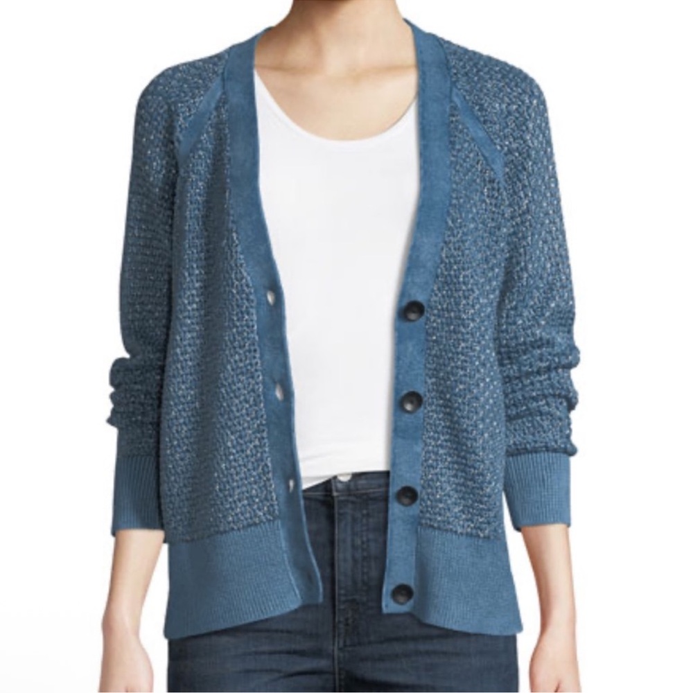 Rag and Bone Kyra v-neck button front metallic knit cardigan - Picture 4 of 12